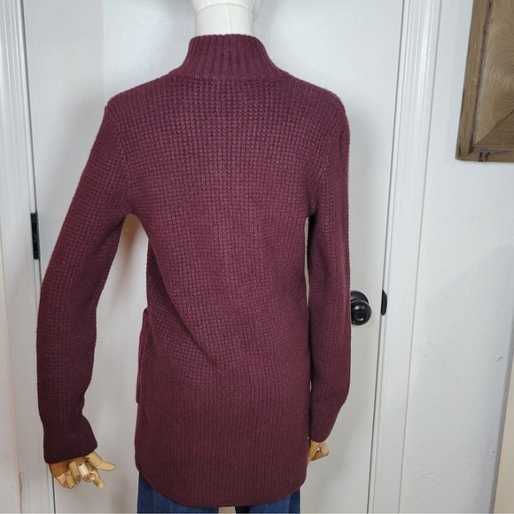 L.L. Bean Supersoft Waffle Coatigan Deep Wine Size XSP Fall Winter Coat Preppy - Picture 9 of 11